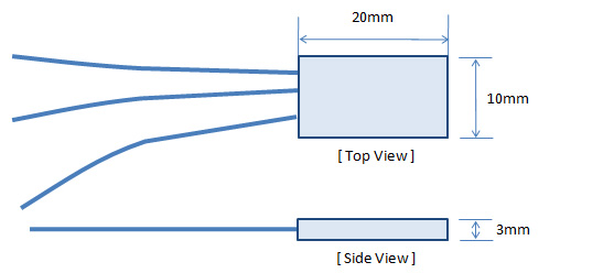 1x2 Polarization Maintaining Coupler Dimension