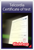 Telcordia Certificate of test